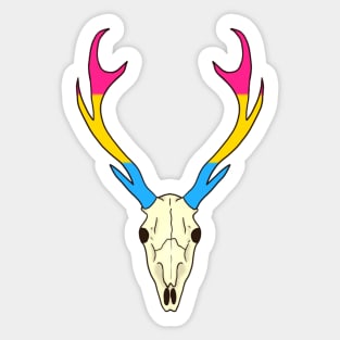 Pansexual Pride Deer Skull Sticker